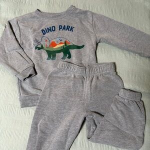 Dino Park Gray Kids Sweatshirt & Joggers Set